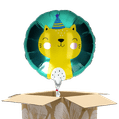 Heliumballon kat met feesthoedje 2