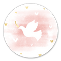 Sluitsticker duifje roze
