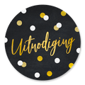 Sluitzegel uitnodiging confetti zwart