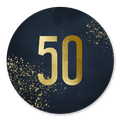 Sluitsticker uitnodiging 50 jaar donkerblauw