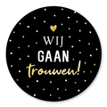 Sluitsticker wij gaan trouwen confetti