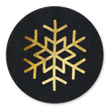 sluitsticker sneeuwvlok goud zwart