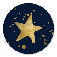 Ster blauw met gouden spetters