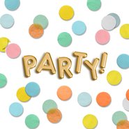 Ballonnen party met gekleurde confetti