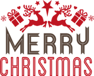Figuur kerstkaart merry christmas logo