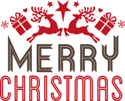 Figuur kerstkaart merry christmas logo