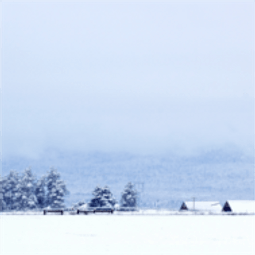 Kerstkaart achtergrond sneeuw en huisje