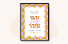 Poster als bruiloftsdecoratie