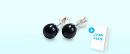 Oorbellen parels zwart