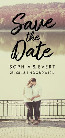 Langwerpige trouwkaart - save the date