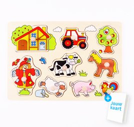 Houten puzzel boerderij 3