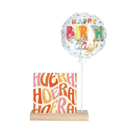 Mini ballon ‘Happy Birthday’ met kaarthouder