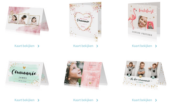 Kies een kaart uit de communie collectie