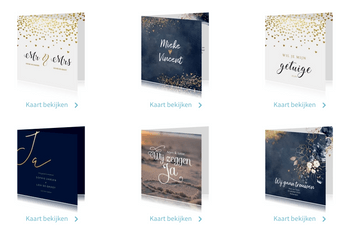 Kies een trouwkaart uit de collectie