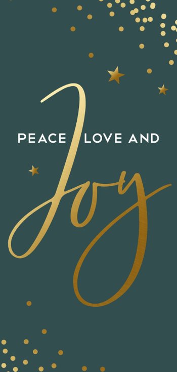 Langwerpige kerstkaart joy