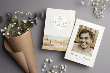 rouw bedankkaartje met tekst
