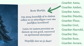 Zakelijke kerstkaart personaliseren