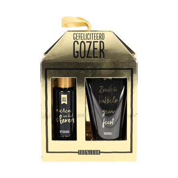 Huidverzorging cadeauset ‘Gefeliciteerd gozer’