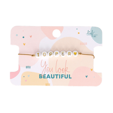 Armbandje 'Topper' (wit/goud)