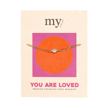 Moederdag armbandje met steentje - verguld