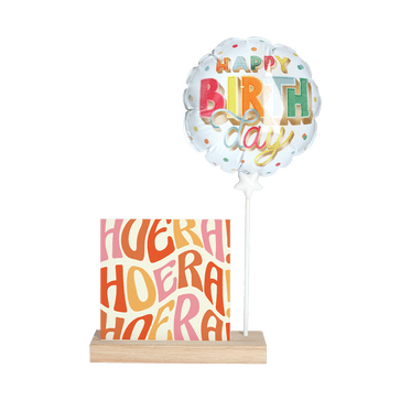 Mini ballon ‘Happy Birthday’ met kaarthouder