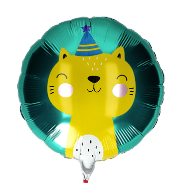 Heliumballon kat met feesthoedje