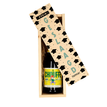 Bedrukte bier- of wijnkist ‘Geslaagd’