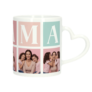 Moederdag mok met hartvormig oor