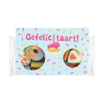 Snoepreep ‘Gefelicitaart’ (160 gram)
