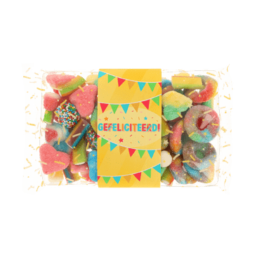 Snoepdoosje ‘Gefeliciteerd’ (280 gram)