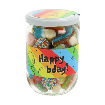 Snoeppot ‘Happy Birthday’ (310gr)