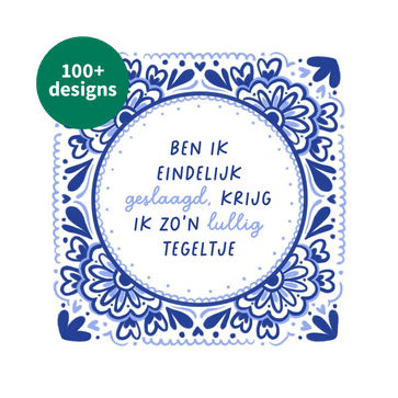 Gepersonaliseerd tegeltje ‘Geslaagd’ (15x15)
