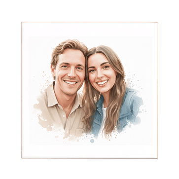 Gepersonaliseerd aquarel tegeltje (15x15)