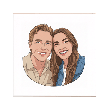 Cartoon tegeltje met foto (15x15)