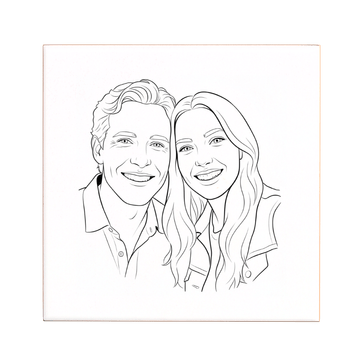 Gepersonaliseerd tegeltje met lijntekening (15x15)