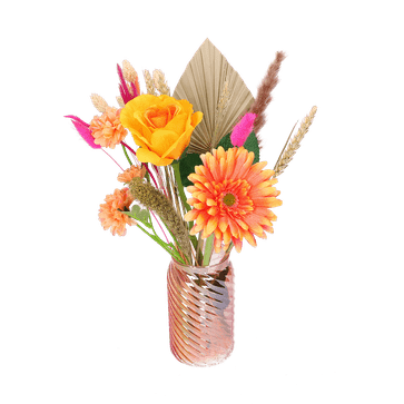 Boeket zijdebloemen fleurig