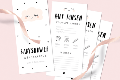 Babyshower invulkaarten DIY