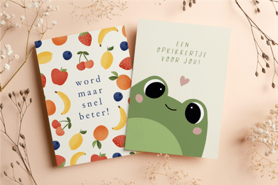 Twee beterschapskaartjes