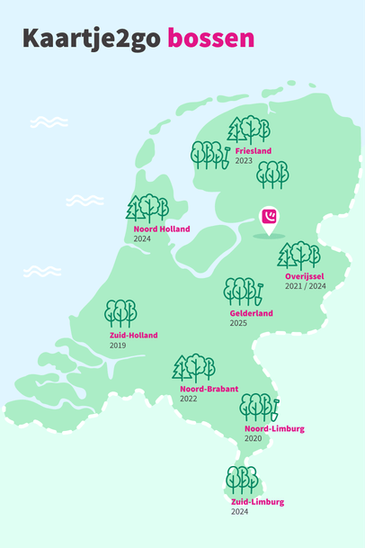 Kaartje2go bossen in Nederland