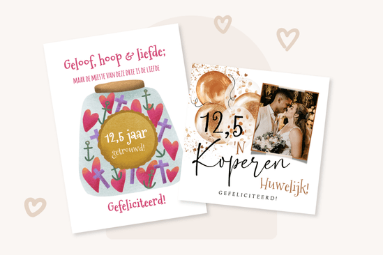 Kaartjes met 12,5 jaar getrouwd teksten
