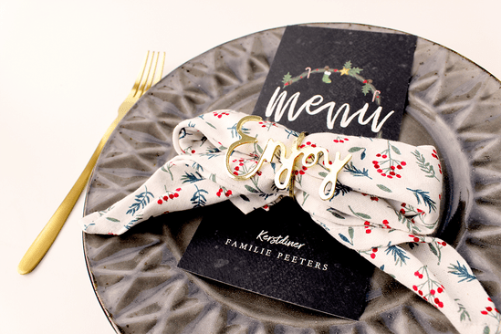 Kerst servet strik vouwen