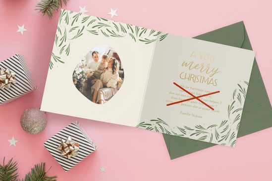 niet op een kerstkaart schrijven