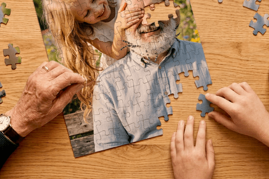 Vaderdag puzzel maken met eigen foto