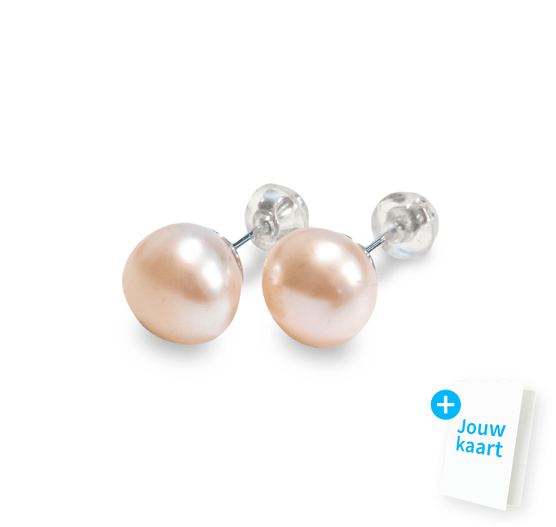 Oorbellen parels roze