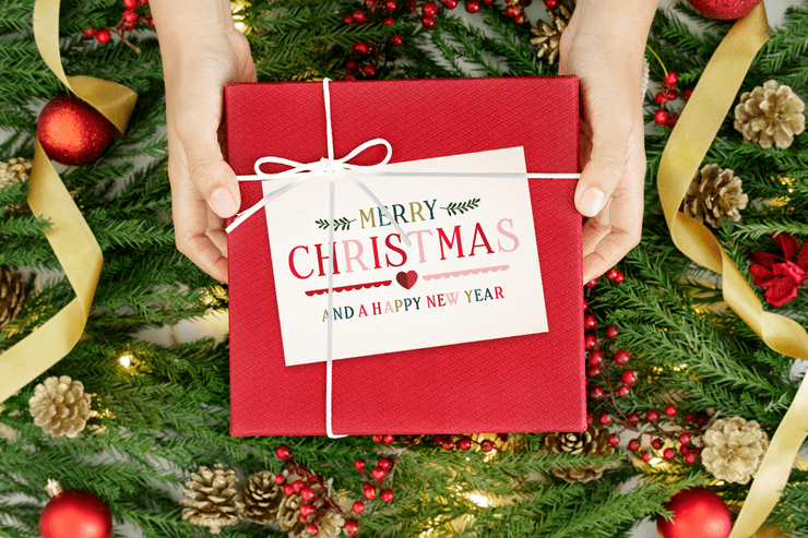 Kaartje met Engelse kerstwens