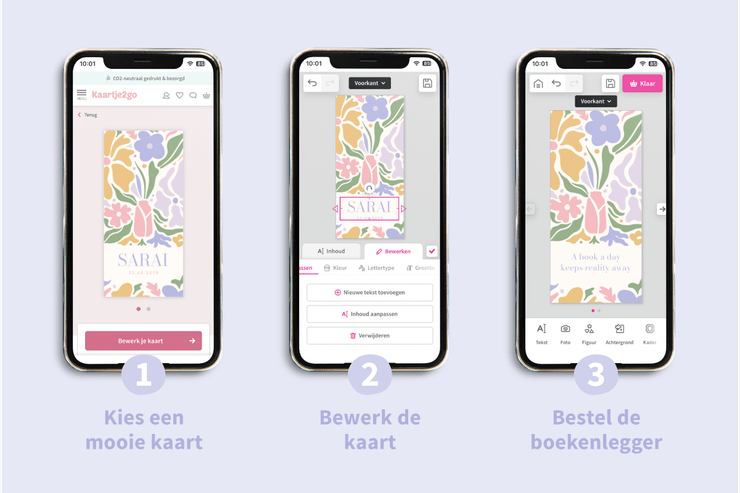 Boekenlegger van een kaart maken