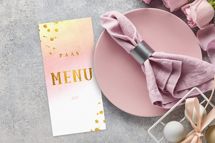 Menukaart voor paasbrunch