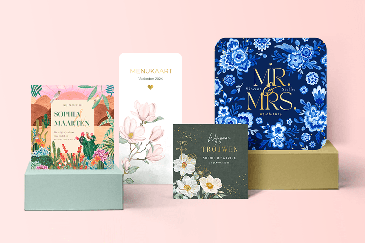 Trouwkaarten trends bloemen