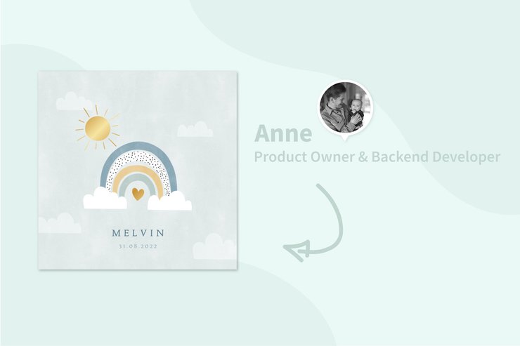 Geboortekaartje van Kaartje2go collega Anne