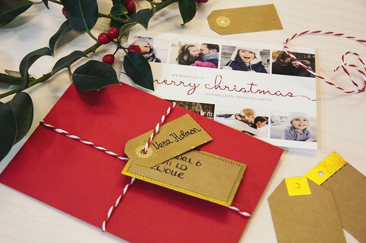 Kerstkaarten als kleine postpakketjes